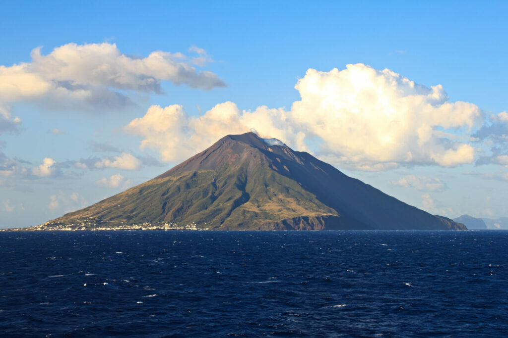 Stromboli volcano island in the Mediterranean sea Sicily Italy